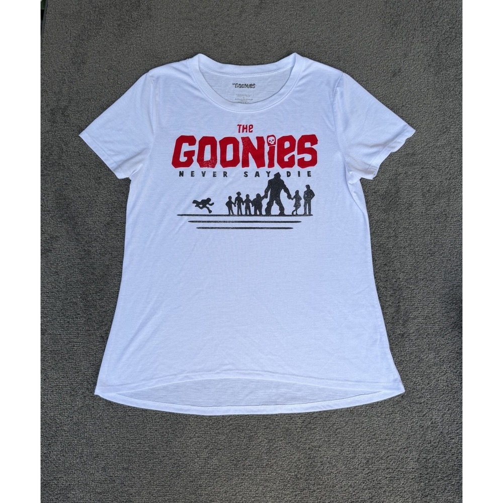 The Goonies Never Say Die Graphic Tee White XL 80s Movie Sloth Jerry Leigh